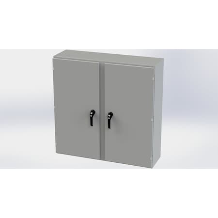 Saginaw Control & Engineering 3 Point Latch with Padlock/Keylock Handle Electrical Enclosures, 42 in H, 12 in D, 42 in W SCE-42EL4212WFLP